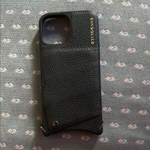 Bandolier Black Case for iPhone with Premium Leather Texture